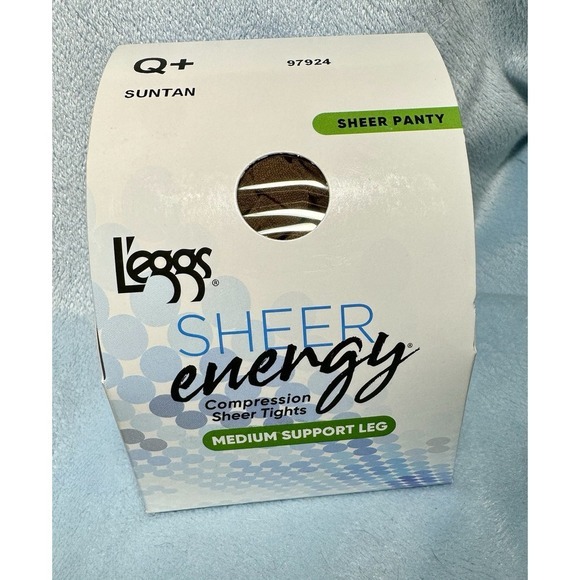 Accessories - L'eggs Sheer Energy Compression Tights Medium Support Leg Q+ Suntan New 1pr